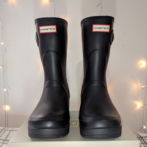hunter short wedge rain boots